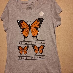 Grey T-shirt "If not now then when?"